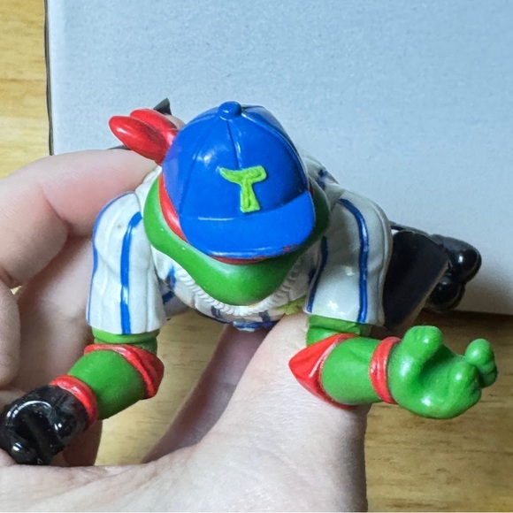 Vintage 1991 TMNT Raphael Grand Slammin Baseball Figure Playmates Mirage Toys - Picture 7 of 11